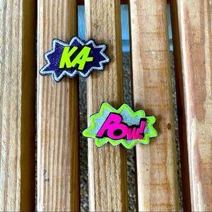 FREE Superhero Hair Clips Ka Pow Comic Book Girls Kids Hair Style Accessory